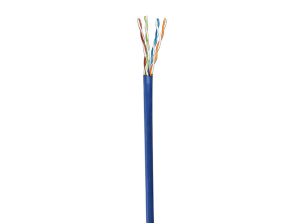 Bobina de Cable Cat5e (UTP) Caja con 305 m, azul, 24 AWG, Sólido.
