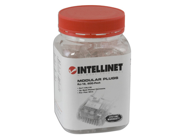 Plugs RJ-12, 6P6C, bote con 200 piezas
