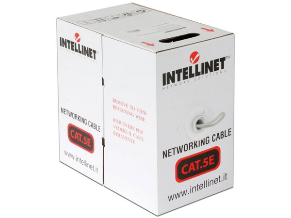 Bobina de Cable Intellinet Cat5e (UTP), multifiliar de 305m. Color Gris.