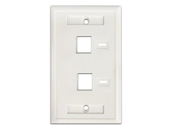 Tapa de Pared Intellinet, 2 Perforaciones, para Etiqueta. Color Blanco.