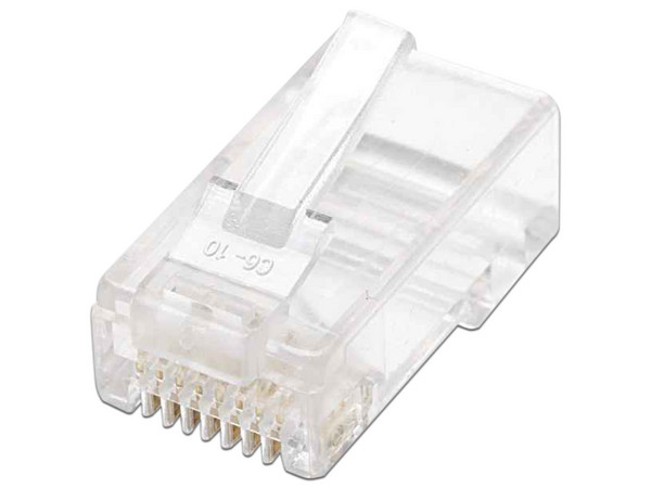 Plugs RJ-45 Intellinet, Cat 5e, UTP, Terminal de 2 puntas para cable multifilar, bote con 100 piezas.