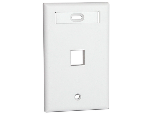 Placa de pared LEVITON 42080-1WS de 1 salida RJ45, Color Blanco.