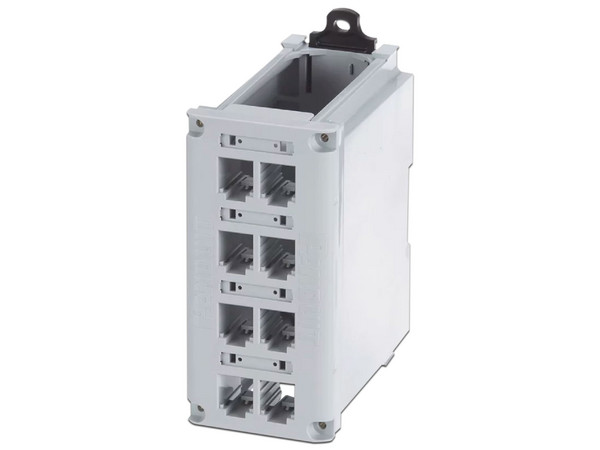Panel de Parcheo Modular Panduit CDPP8RG de Instalación en Riel DIN Estándar de 35mm, 8 Puertos Mini-Com, Color Gris.