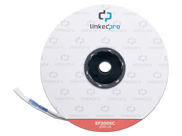 Bobina de Fibra Óptica LinkedPro EF-200-SC Monomodo, SC Dúplex, 200m. Color Negro.