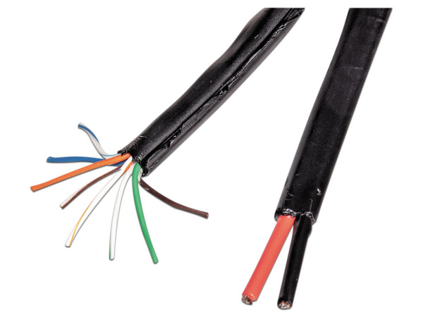 Bobina de Cable Siamés a UTP Linkedpro EP-CAT-5E-V2P de 4 Pares, Cat5e, Color Negro, 305m.