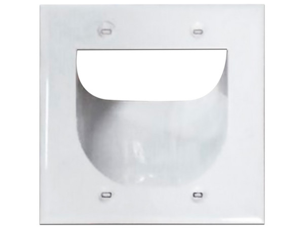 Placa Pasa Muro de Pared LinkedPRO, Empotrable, para cable grueso. Color Blanco.