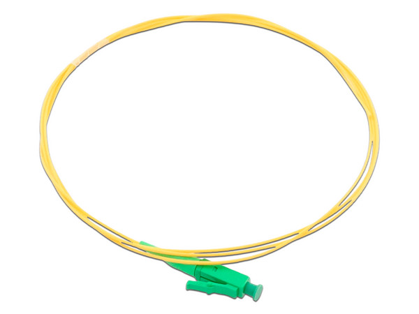 Cable de Fibra Óptica Pigtail LinkedPro, Conector LC/APC Simplex, Monomodo OS2, 1m. Color Amarillo.
