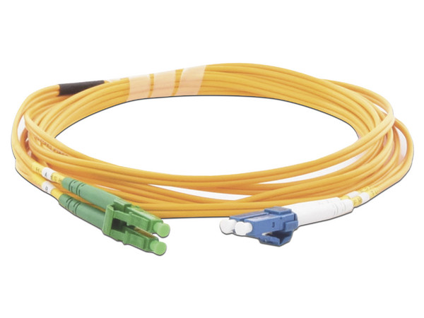 Jumper de Fibra Óptica LinkedPro LP-FO-LCU-LCA-03, Monomodo, LC/UPC a LC/APC, 3m, Color Amarillo.