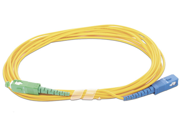 Jumper de Fibra Óptica Linked Pro LP-FO-SCU-SCA-05, Monomodo, SC/UPC a SC/APC Simplex, 5m. Color Amarillo.