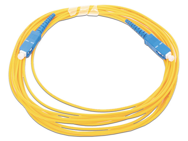 Jumper de Fibra Óptica Monomodo LinkedPro SC (M-M) de 5m. Color Amarillo.