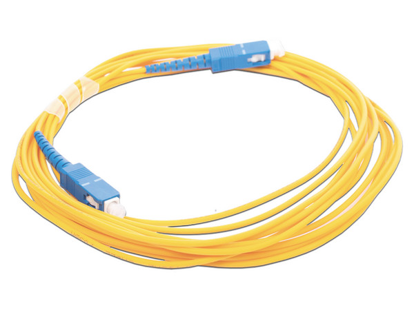 Jumper de Fibra Óptica Monomodo LinkedPro SC (M-M) de 5m. Color Amarillo.