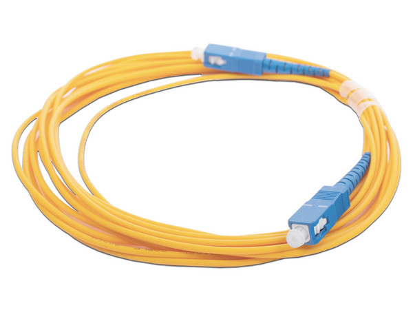 Jumper de Fibra Óptica Monomodo LinkedPro SC (M-M) de 5m. Color Amarillo.