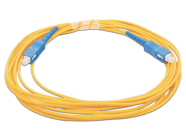 Jumper de Fibra Óptica Monomodo LinkedPro SC (M-M) de 5m. Color Amarillo.