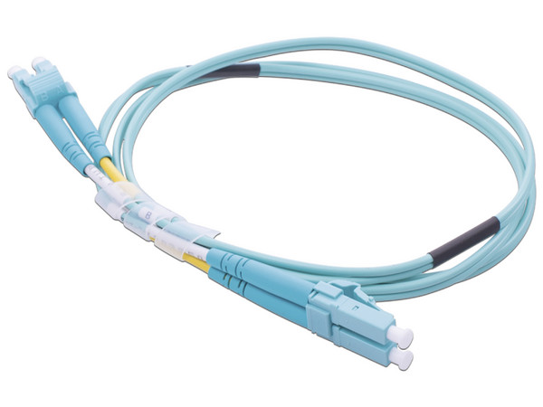 Jumper de Fibra Óptica LinkedPro LP-FOM3-LCLC-R01, Multimodo OM3 50/125, LC a LC Dúplex, 1m. Color Azul.