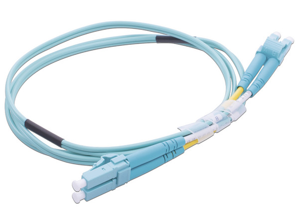 Jumper de Fibra Óptica LinkedPro LP-FOM3-LCLC-R01, Multimodo OM3 50/125, LC a LC Dúplex, 1m. Color Azul.