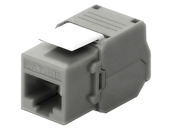 Módulo Jack Keystone Cat5e, con terminación en ángulo 180 grados, Color Gris, Compatible con Faceplate y Patchpanel Linkedpro.