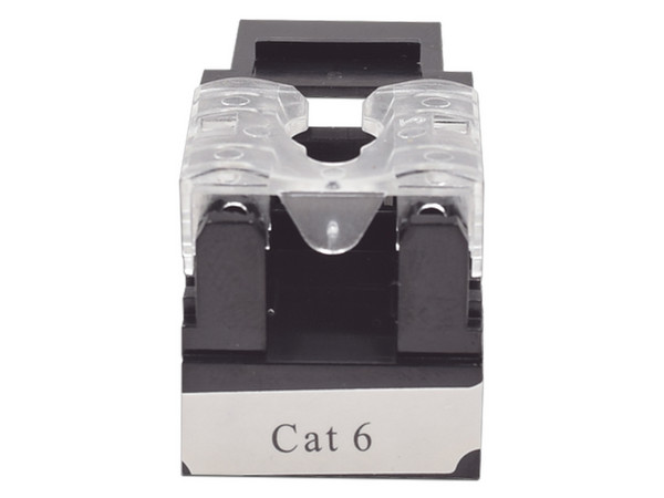 Modulo Jack LinkedPro LP-KJ-601-BK tipo Keystone, RJ-45 Cat6 con terminación 110. Color Negro