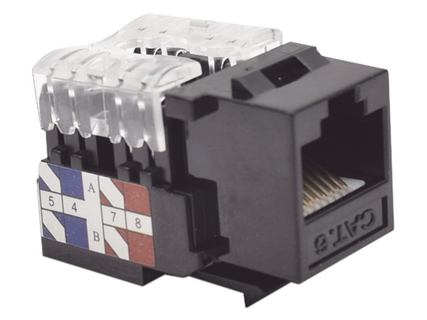 Modulo Jack LinkedPro LP-KJ-601-BK tipo Keystone, RJ-45 Cat6 con terminación 110. Color Negro