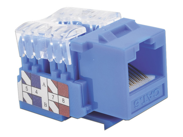 Módulo LinkedPro LP-KJ-601-BU, 0Jack 110 Cat6, RJ-45, Keystone para Faceplate. Color Azul.