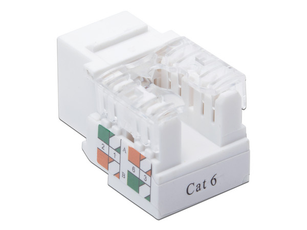 Módulo Jack Keystone LinkedPro, Cat6 con terminación 110, para faceplate, Color Blanco.