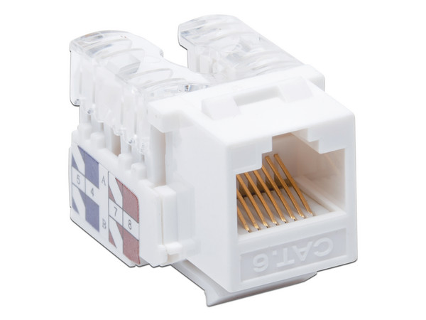Módulo Jack Keystone LinkedPro, Cat6 con terminación 110, para faceplate, Color Blanco.