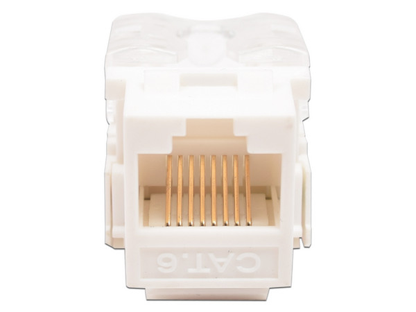 Módulo Jack Keystone LinkedPro, Cat6 con terminación 110, para faceplate, Color Blanco.