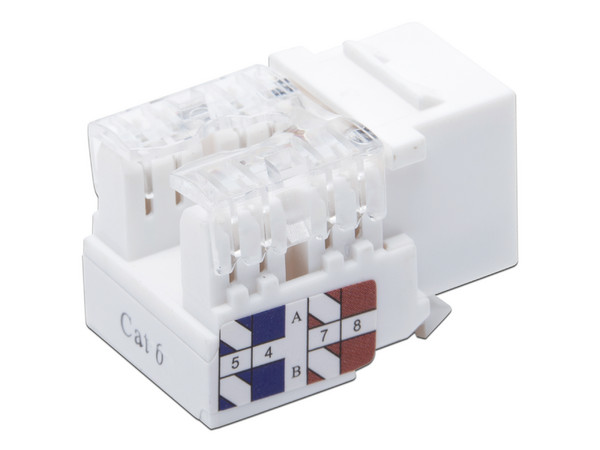 Módulo Jack Keystone LinkedPro, Cat6 con terminación 110, para faceplate, Color Blanco.