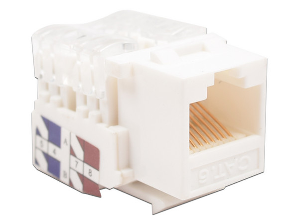 Módulo Jack Keystone LinkedPro, Cat6 con terminación 110, para faceplate, Color Blanco.