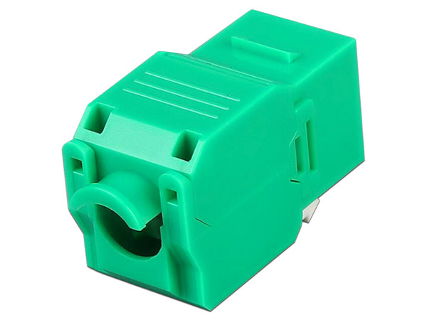 Módulo Jack Keystone Cat6, con terminación en ángulo 180 grados, Color Verde, Compatible con Faceplate y Patchpanel Linkedpro.