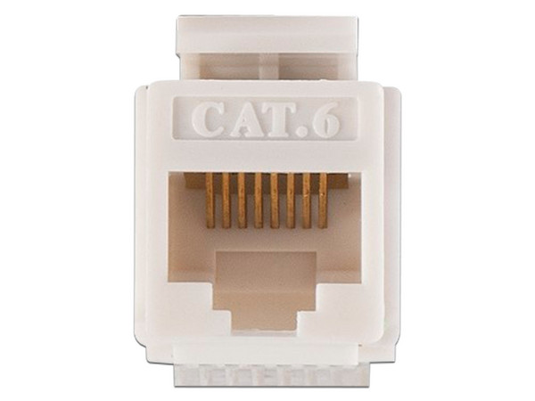 Módulo Jack Keystone Cat6, con terminación en ángulo 180 grados, Color Blanco, Compatible con Faceplate y Patchpanel Linkedpro.