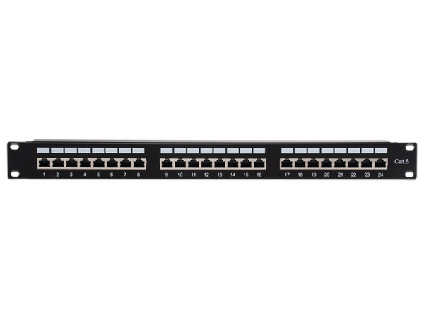 Panel de Parcheo LinkedPro LP-PP-630 de 24 Puertos Cat6, 1 UR. Color Negro.