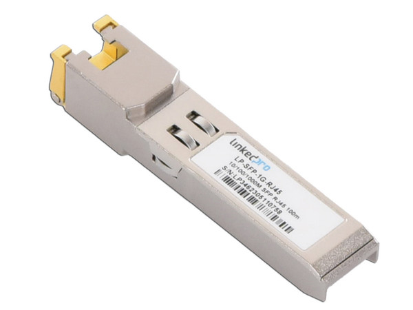 Módulo Transceptor SFP a RJ45 LinkedPro LP-SFP-1G-RJ45, 10/100/1000 Mbps, hasta 100 metros de distancia.