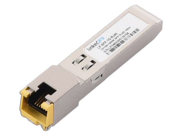 Módulo Transceptor SFP a RJ45 LinkedPro LP-SFP-1G-RJ45, 10/100/1000 Mbps, hasta 100 metros de distancia.