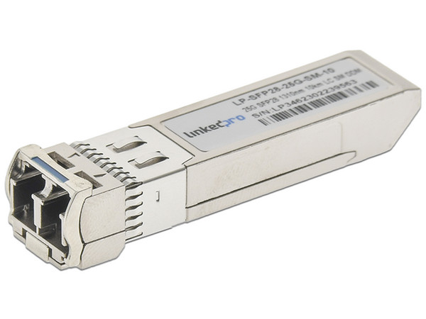 Transceptor LinkedPro SFP28 para fibra óptica Monomodo LP-SFP28-25G-SM-10, 25 Gbps, Conectores LC Dúplex, Hasta 10 km.