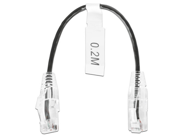 Cable de Parcheo Slim LinkedPro LP-UT6-020-BK28, UTP Cat6, Calibre 28AWG, 20cm. Color Negro.