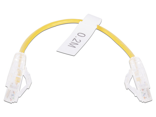 Cable de Red LinkedPro LP-UT6-020-YE28, Cat6, UTP (M-M), 28 AWG, 20 cm. Color Amarillo.