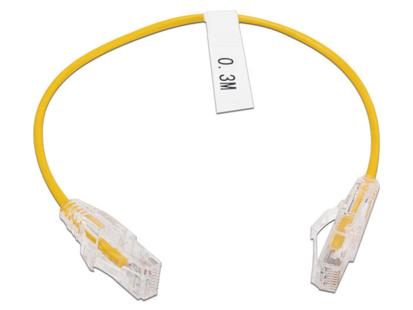 Cable de Parcheo LinkedPro LP-UT6-030-YE28, UTP Cat6, Calibre 28AWG, 30cm. Color Amarillo.
