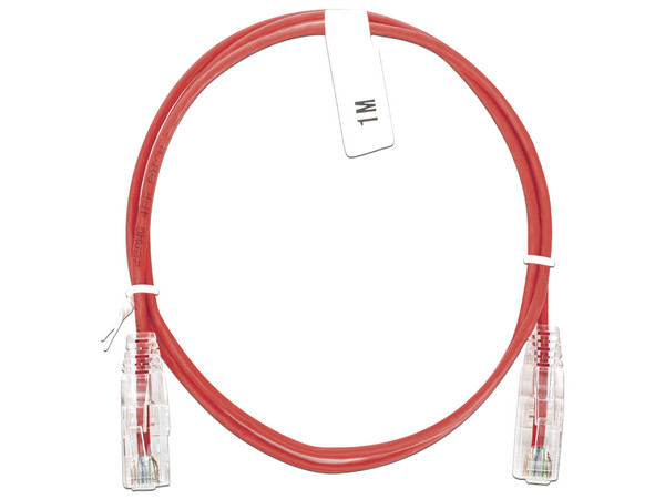 Cable de Parcheo Slim LinkedPro LP-UT6-100-RD-28, UTP Cat6, Calibre 28AWG, 1m. Color Rojo.