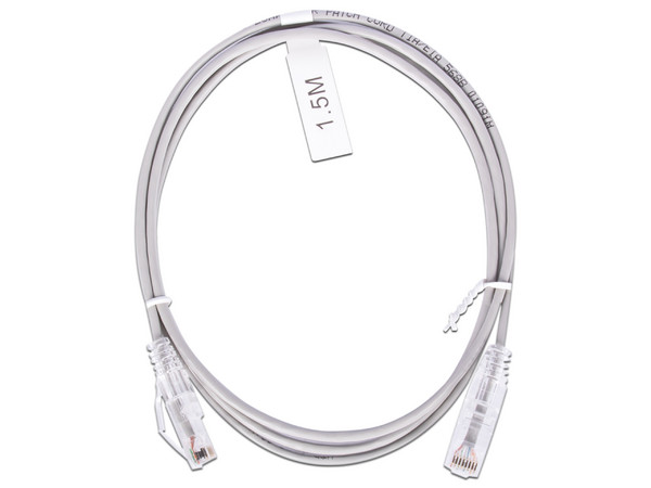 Cable de Parcheo Slim LP-UT6-150-GY28, UTP Cat6, Calibre 28AWG, 1.5m. Color Gris.