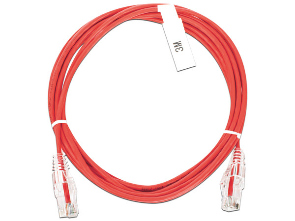 Cable de Parcheo Slim LinkedPro LP-UT6-300-RD-28, UTP Cat6, Calibre 28AWG, 3m. Color Rojo.