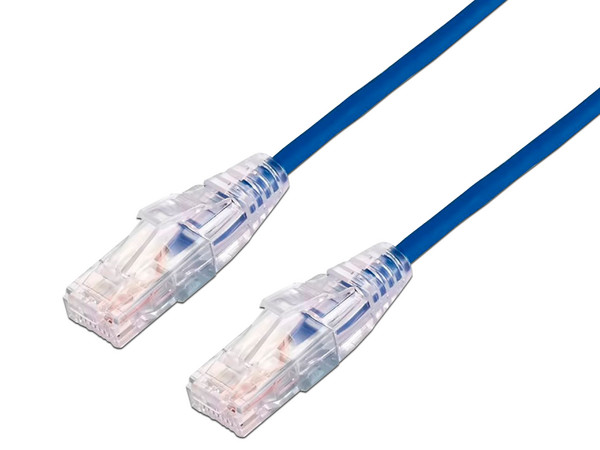Cable de Parcheo Linkedpro LP-UT6A-500-BU28, Slim, UTP, Cat6A, 5m, Color Azul, Diámetro Reducido 28 AWG.