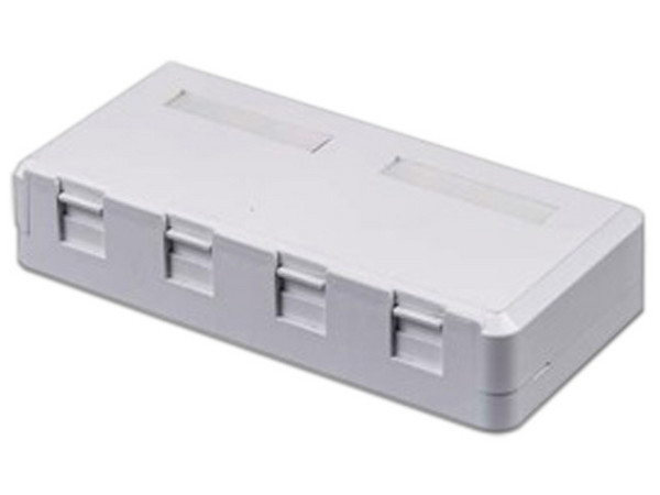 Roseta de Pared Linkedpro LP-WP-07B con 4 Puertos, Color Blanco.