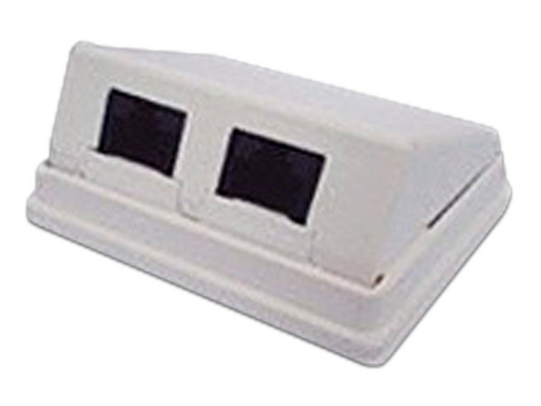 Roseta de Pared Linkedpro LP-WP-12 con 2 Puertos, Incluye 2 jacks UTP Cat5e, Color Blanco.