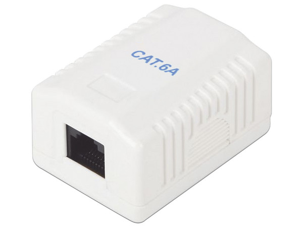 Roseta de Pared Linkedpro LP-WP-38-C6A con 1 Puerto, Incluye 1 jack UTP Cat6A, Color Blanco.