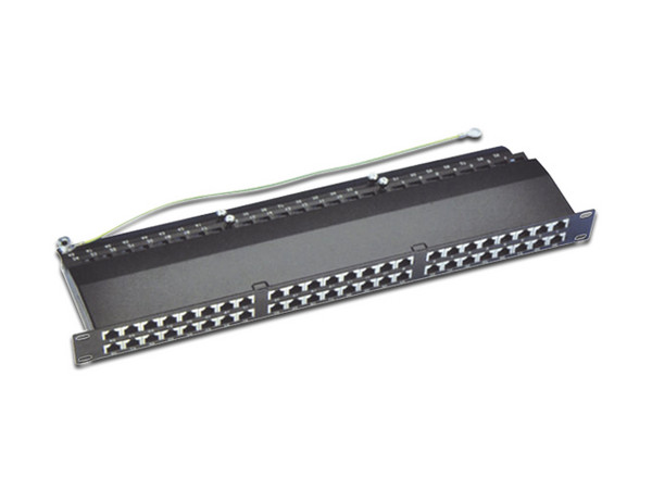 Panel de Parcheo LinkedPro LPPPCS6A48P de 48 Puertos Cat6A, 1 UR. Color Negro.