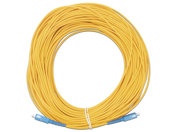 Jumper de Fibra Óptica LinkedPro LPSM3SCUSCUS50, Monomodo, SC/UPC a SC/UPC, 50m, Color Amarillo.