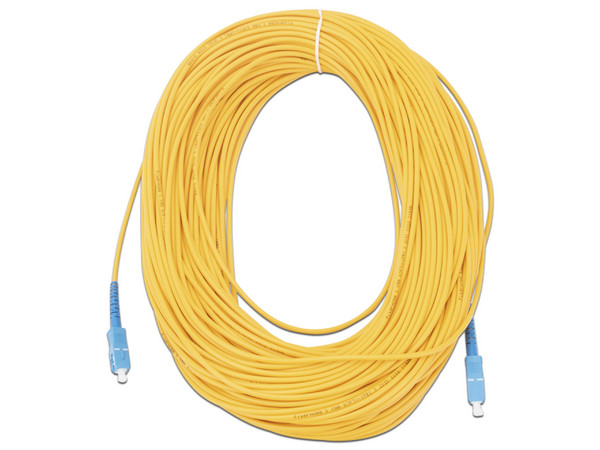 Jumper de Fibra Óptica LinkedPro LPSM3SCUSCUS60, Monomodo, SC/UPC a SC/UPC, 60m, Color Amarillo.