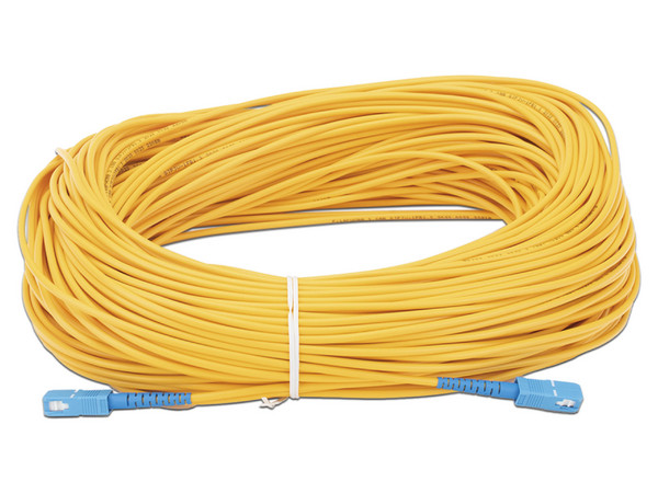 Jumper de Fibra Óptica LinkedPro LPSM3SCUSCUS80, Monomodo, SC/UPC a SC/UPC, 80m, Color Amarillo.