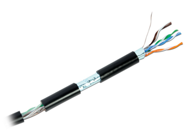 Bobina de Cable UTP Linkedpro, Cat5e, 152m, blindado, para intemperie. Color Negro.