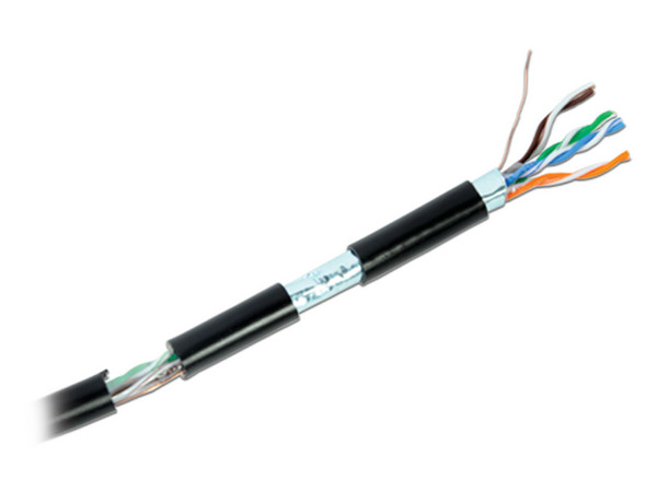 Bobina de cable FTP LinkedPro PRO-CAT-5-EXT-V2 de 305 m, para aplicaciones en CCTV, redes de datos. Color Negro